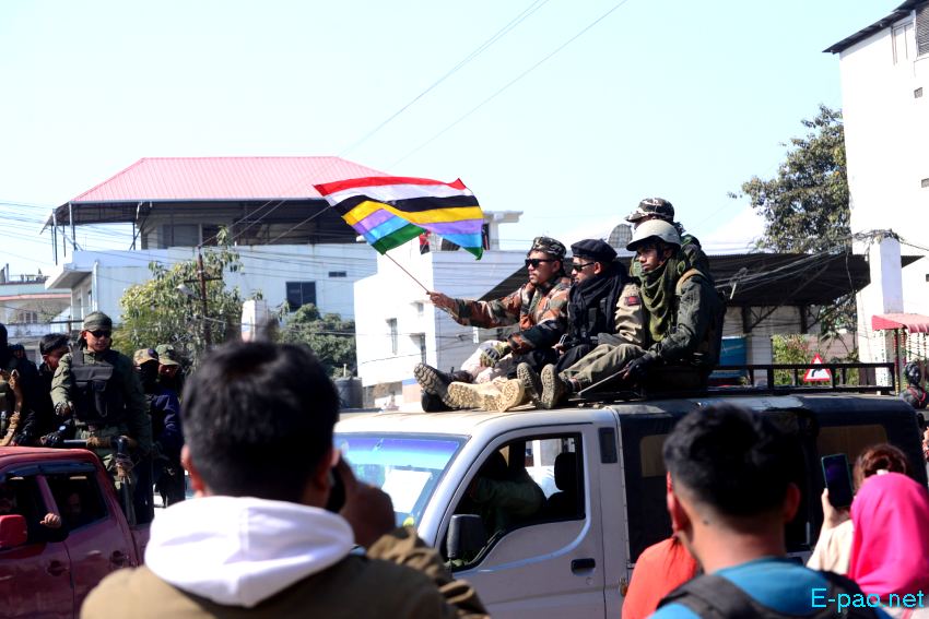 Member of Arambai Tengol and Security Forces at Imphal City :: 24th January 2024