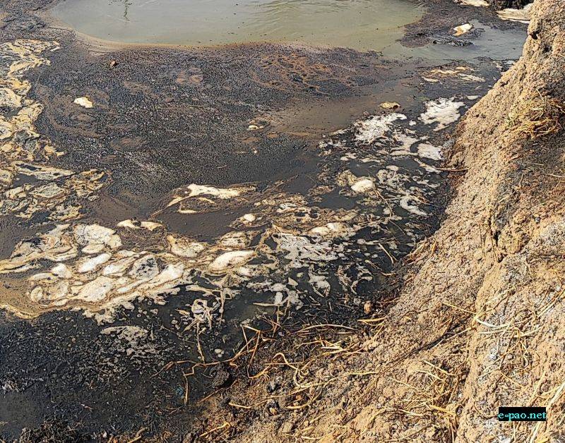  Leimakhong oil spill in some minor streams in Leimakhong area, Imphal West on 11th January 2024  