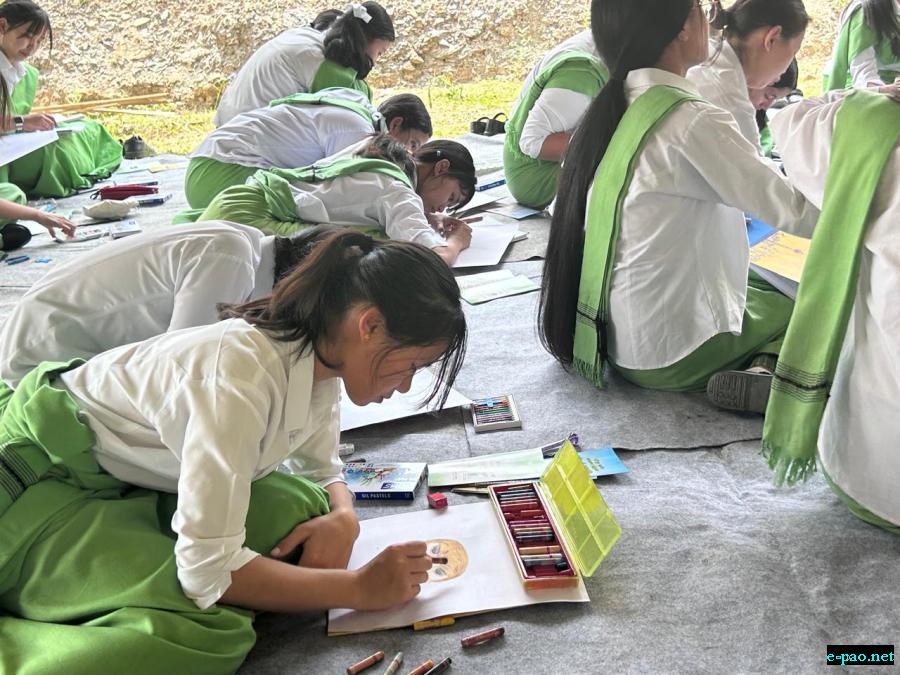 On-spot painting competition on Commemoration of World Eld's Deer Day at Mega Manipur School Yaralpat, Imphal East :: 21 May 2024